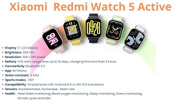 Xiaomi Redmi Watch 5 Active unboxing  setup install manual