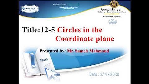 12-5 Circles in the coordinate plane