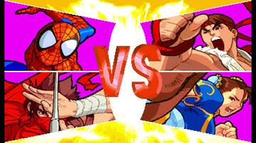 Marvel vs Capcom 1 ( Arcade ) - Strider Hiryu / Spider-man Playthrough ( Mar 2, 2019 )