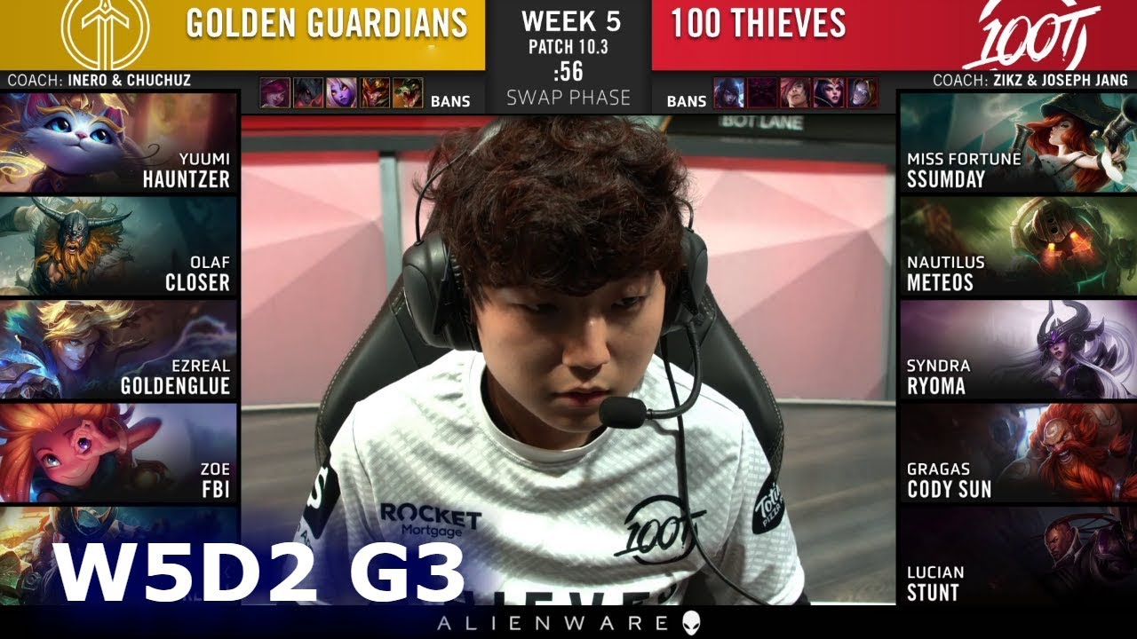 Golden Guardians vs 100 Thieves | Week 5 Day 2 S10 LCS Spring 2020 | GG vs 100 W5D2