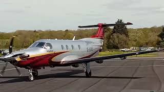 Plane spotting at London Elstree Aerodrome!! Close up to Pilatus PC12!!!✈️