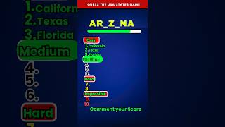 Guess the USA states name by their missing letters.#quiz #shorts #usastates
