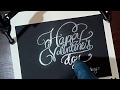 Create easy embossed brush calligraphy
