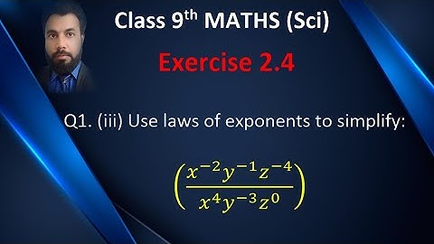 03 Class 9th Maths Exercise 2.4 Q1.(iii) Simplification by using laws of exponents.