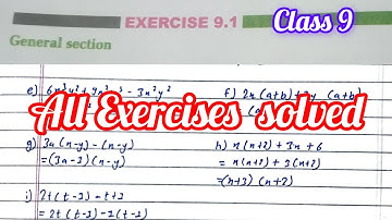 Solution of Class 9 C-Maths Ex 9.1 factorisation  of algebric Expressions | All solved Exercises 9.1