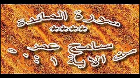 سورة المائدة من الاية 1 الى الاية 50 سامح عمر