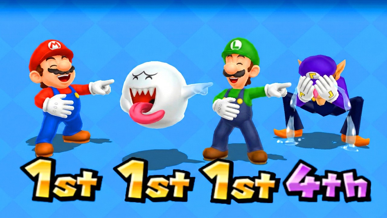 Самые смешные мини-игры в Mario Party Island Tour - Марио против Луиджи против Валуиджи против Бу