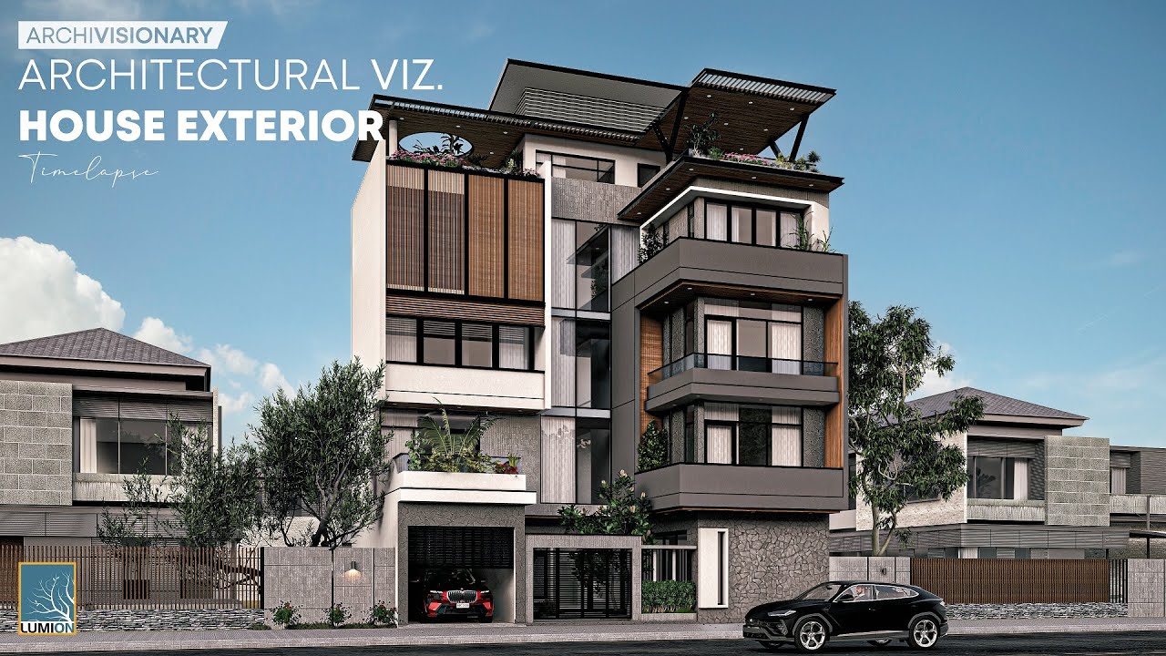 Realistic House Exterior   Timelapse Lumion