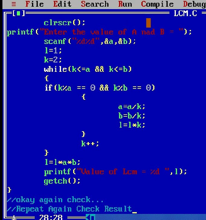 Write a Program In C Find Two Number of LCM|@CodingConnection|Using ...