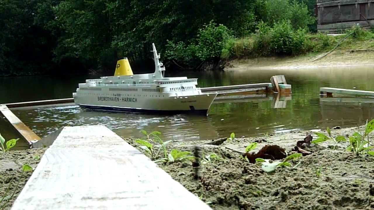 model rc ferry ship prinz oberon 2.mov - youtube