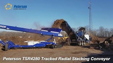 Peterson TSR4280 Tracked Radial Stacking Conveyor in Action
