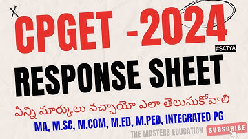 HOW TO DOWNLOAD CPGET RESPONSE SHEET  HOW TO CHECK CPGET RESULT MASTER QUESTION ANSWER KEY 2024