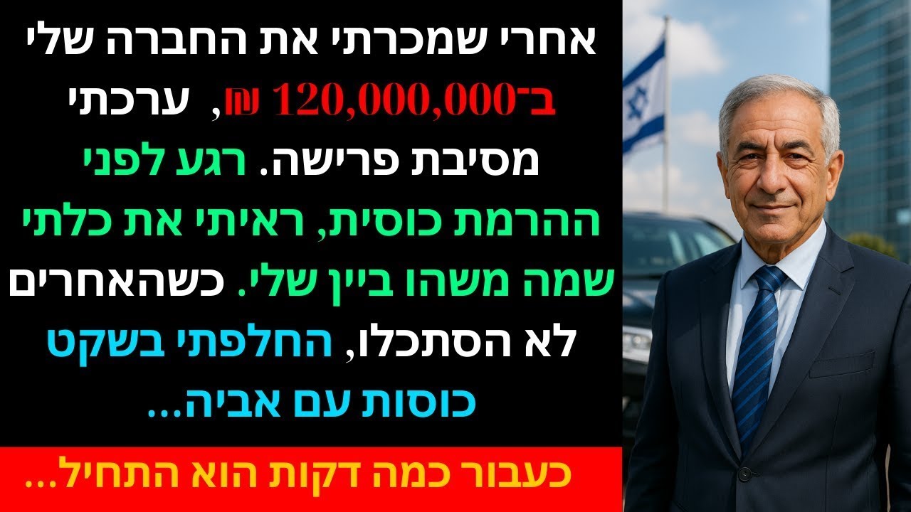 אחרי שמכרתי את החברה שלי ב־120,000,000 ₪ 💼💰 ערכתי מסיבת פרישה 🥂 רגע לפני ההרמת כוסית ראיתי את כלתי..