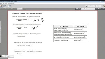 Translating a phrase into a one step expression