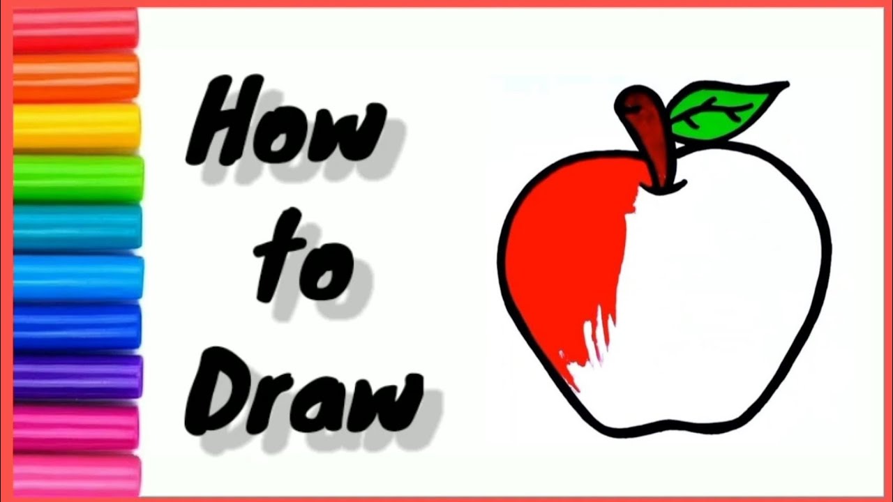 EASY APPLE Drawing || How to Draw an APPLE | Art lessons for kids and ...