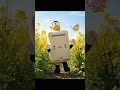 幸せの黄色い絨毯を「ずんずん」進む給湯器キャラ🌼🌼🌼