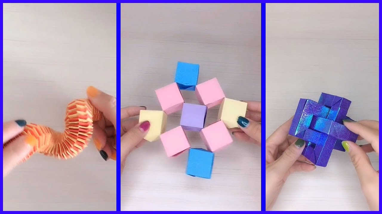 gấp đồ chơi bằng giấy thư giãn - happy origami #115 - YouTube
