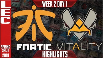FNC vs VIT Highlights | LEC Spring 2019 Week 2 Day 1 | Fnatic vs Vitality