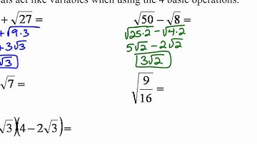•Exercise 8.3 Operations Involving Radicals