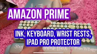 UNBOXING Amazon Prime : Ink, Cute Keyboard, IPad Pro Protector , Cute wrist rests
