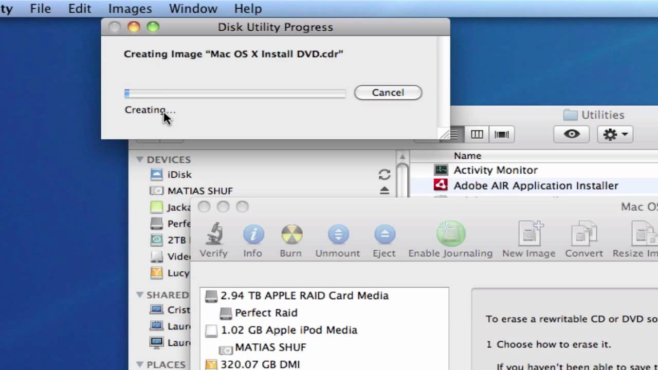 kopieer mac os x dvd in windows