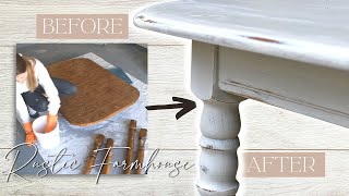 Easy Rustic Farmhouse Table Tutorial | Timeless Chalk Paint DIY Furniture Flip