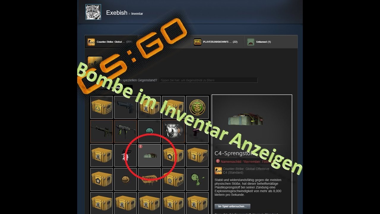 CS:GO Bombe im Inventar anzeigen GERMAN - YouTube