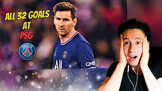 Reaction to: Lionel Messi - All 32 Goals For PSG - HD