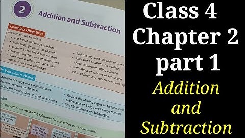 Class 4 Chapter 2 | Addition And Subtraction | Chapter 2 Exercise -1