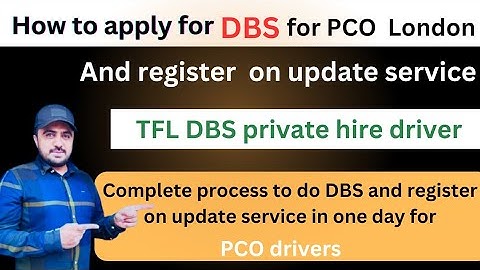 DBS for PCO London and Register on update service | DBS for TFL PCO drivers London