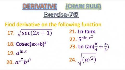 DERIVATIVE: Chain rule Exercise- 7(c) {17no-24no} For HSC 12th student