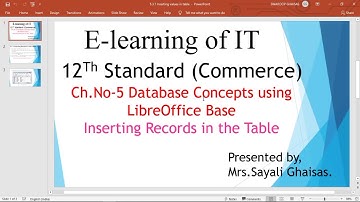 Inserting Records in the Table in LibreOffice Base#12th Commerce