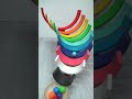 Wooden rainbow with colored wooden balls oddlysatisfying dominogirl woodenballs