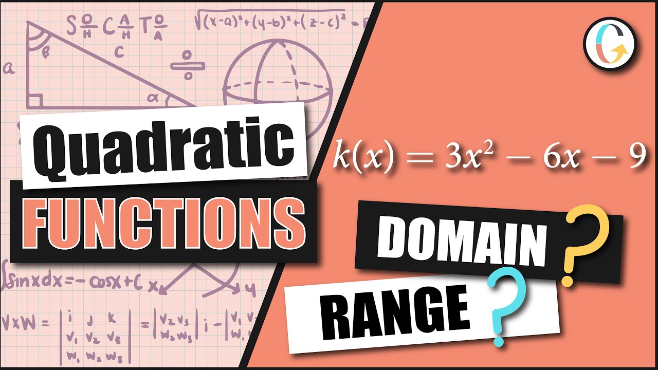 Determine the Domain and Range of the Quadratic Function: k(x) = 3x2 − ...