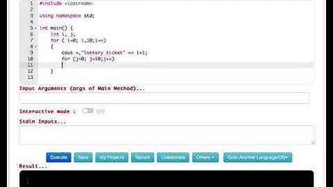 Nested Loops in C++ :  Printing Lottery Tickets : Computer Aided Analysis