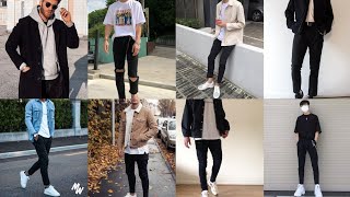 IDEAS - OUTFITS TENDENCIA CON PANTALÓN NEGRO(Hombre) ¿Como combinar Jean  negro? ? 2021 - YouTube