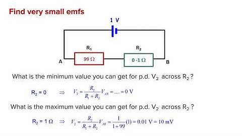 Using a slide wire potentiometer to measure small emfs