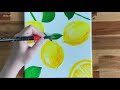 Easy acrylic painting  lemon painting  tutorial  challenge