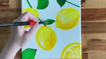 Easy Acrylic painting | Lemon painting | Tutorial | challenge