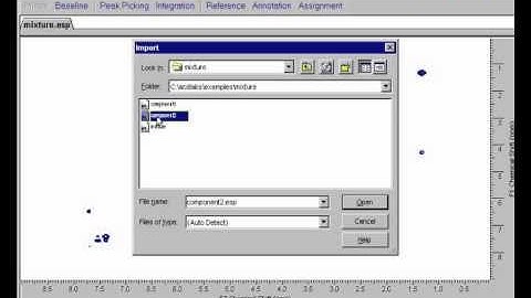 ACD/2D NMR Manager Analyzing the Spectrum of a Mixture (Analiza widma mieszaniny)