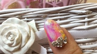 Summer Holiday Gel Polish Nail Art Tutorial 3 of 6~~ Multicoloured Marbling Nail Design