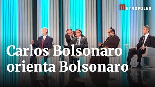 Carlos Bolsonaro dá orientações a Jair Bolsonaro antes do debate na Globo screenshot 1