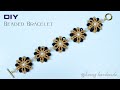 Flower jewelry tutorial. DIY flower beaded bracelet