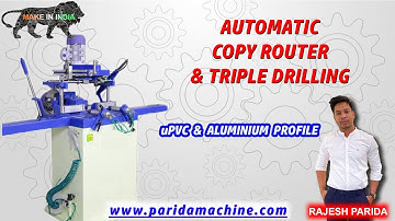 uPVC lock hole Machine or  uPVC Window Making copy router & triple drilling Machine |Indian Made
