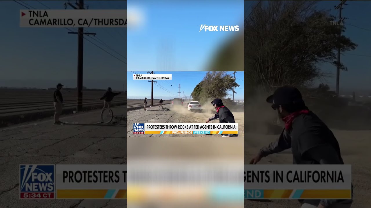 WATCH Protesters Throw Rocks At ICE Agents In California