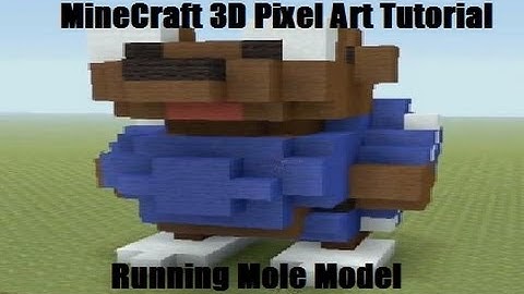 MineCraft 3D Pixel Art Tutorial - Running Mole Model