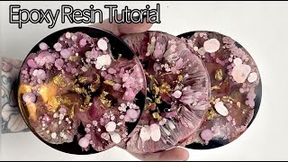 I made beautiful epoxy resin coasters with alcohol ink! Step by step tutorial