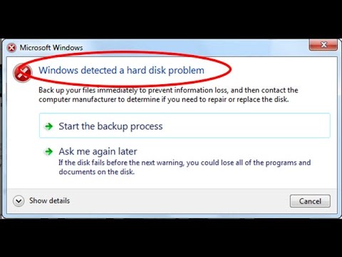 How to fix Windows detected a hard disk problem in windows 7 8 10