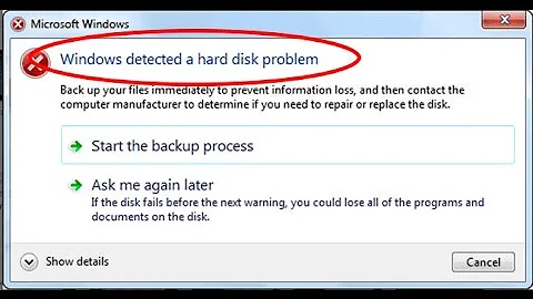 How to fix Windows detected a hard disk problem in windows 7/8/10