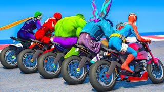 ALL SUPERHEROES Racing Motorcycles Event Day Competition Challenge Ep.499